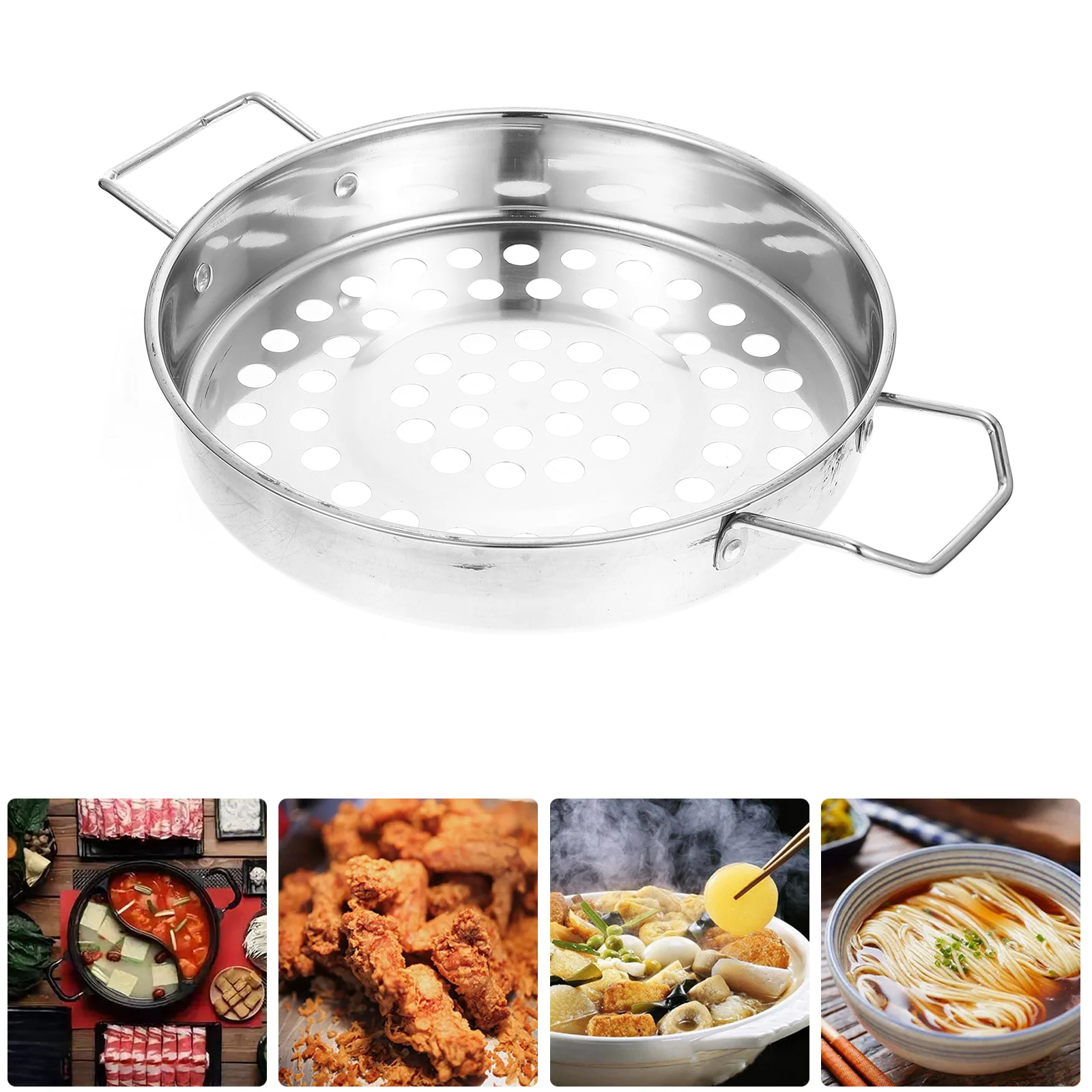 

Big Hole Cold Shrimp Colander Strainer Mesh Food Cooling Ladle Vegetable Stainless Steel Kitchen