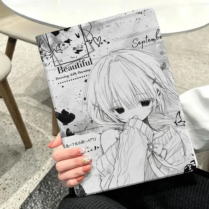 Japanese Anime Girl ipad Case For iPad pro 10/11/2020/6th/7th /8th /Air 3rd/Air 4th/9th/Air 5th Gen 2022/Air Book-style Case
