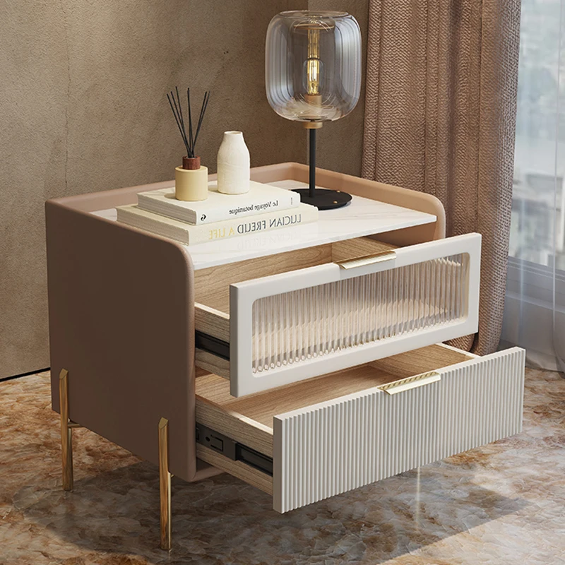 Metal Comfortable Bedside Tables Dressers Room Design Fashion Luxury Tables Minimalist Mesita De Noche Living Room Decoration