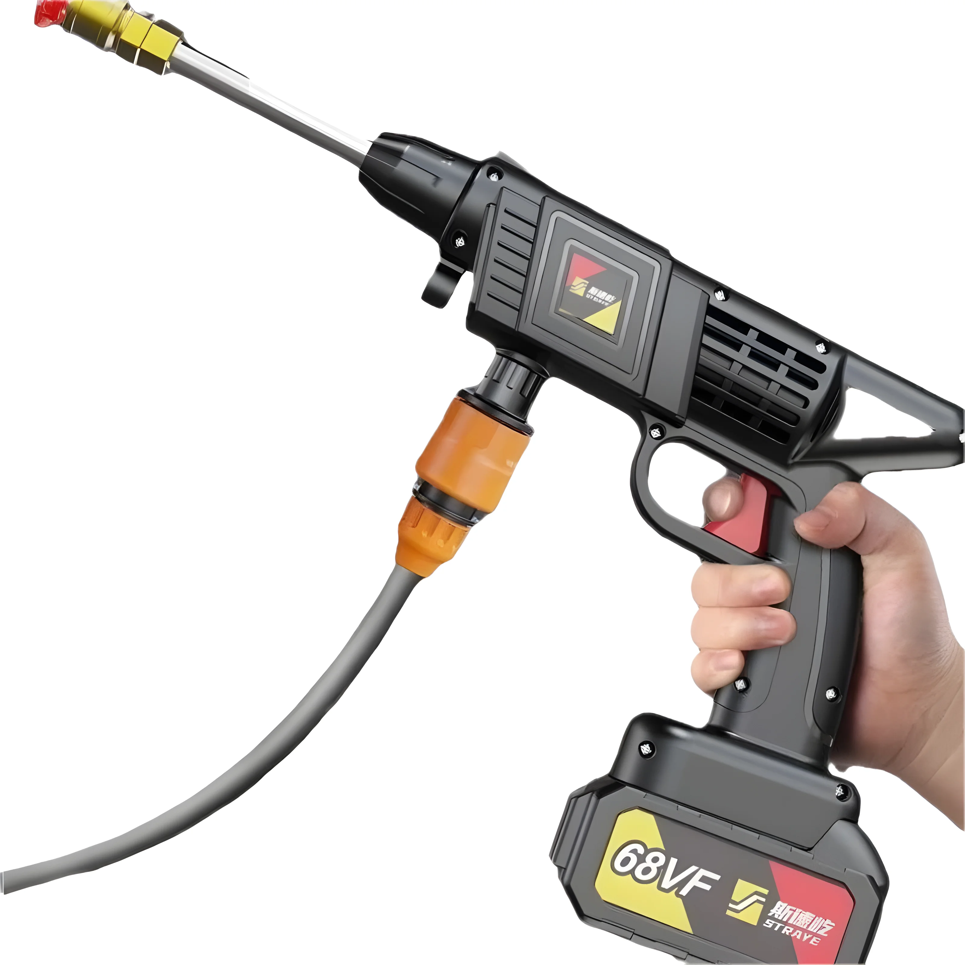 

High Pressure Car Washer - Lithium Battery Powered - ABS & Alloy Nozzle - For Car Cleaning & Watering