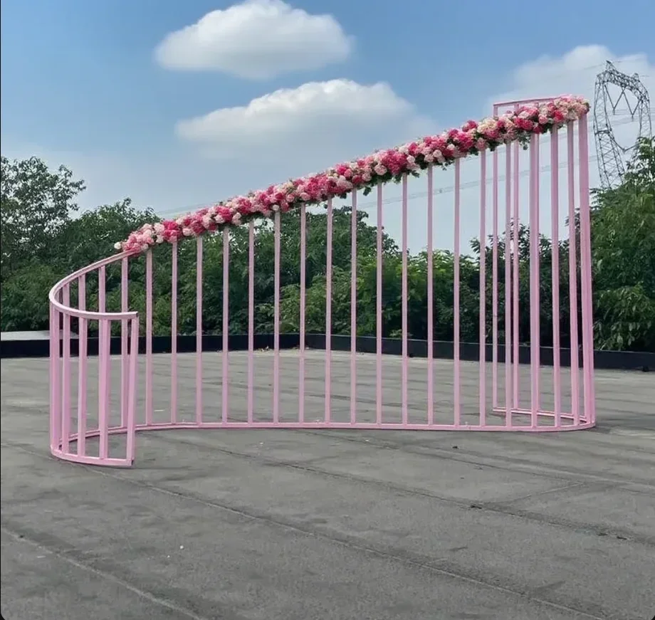 Customized D400XH250cm Wedding Backdrops Arch White metal painted Backdrop Arch Event Decoration