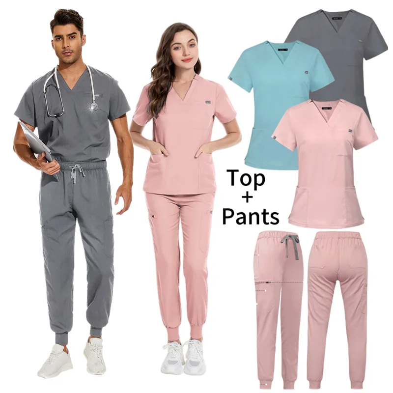 Sterile Medical Scrubs for Doctors & Nurses - Antibacterial Unisex Uniform with Pockets, Hospital OR Dental Clinic Workwear