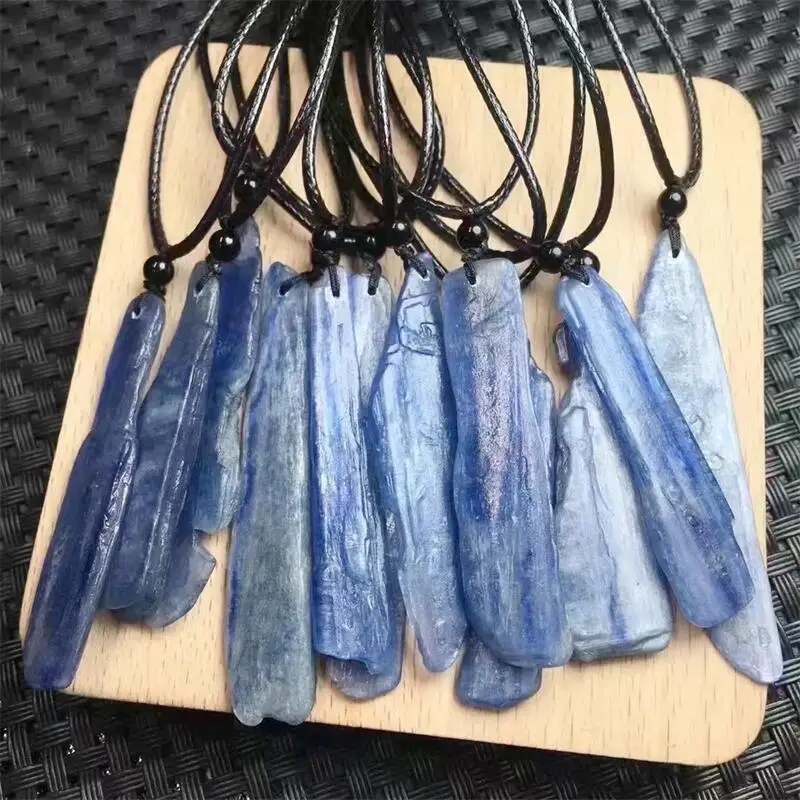 2PCS Natural Kyanite Freeform Pendant Fashion Healing Fengshui Crystal Jewelry Holiday Gift