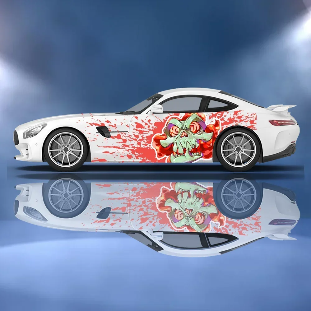 

Cute Skull Colorful Ink Car Vinyl Wraps Decal Self-adhesive PVC Sticker Suitable for Trucks SUV Decoration Auto Accessories Gift