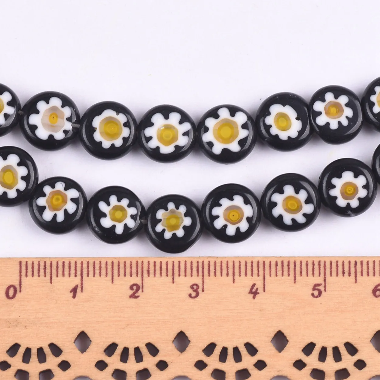 

25pcs Many Colors Mixed Flat Round 8mm Flower Patterns Millefiori Glass Loose Crafts Beads Lot For DIY Jewelry Making Findings