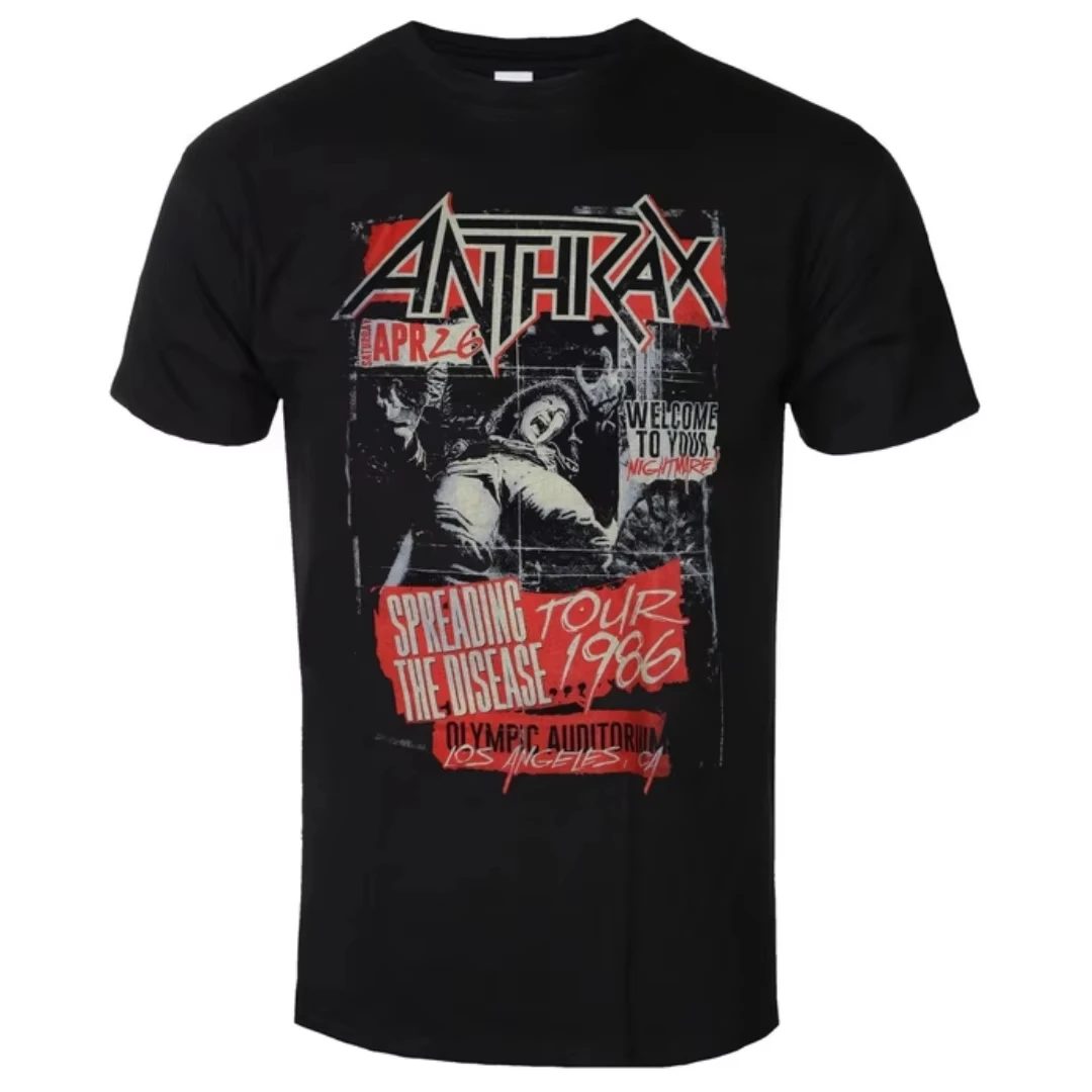 2026 Hot Anthrax Among The Kings Printing Casual Trendy T-shirt Cotton T-shirt Street Classic Band Fan Unisex T-shirt