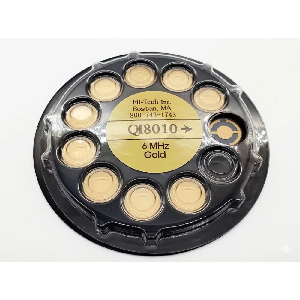 6MHz Gold Plated Quartz Crystal Sensor Discs QI8010 Single Double Sided Thin Film Thickness Monitor Controller Chips 10Pcs