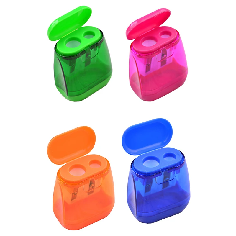 New Children's Dual Hole Pencil Sharpener Handheld For Kid Exquisite Pencil Sharpener For School Office Pencil Sharpeners