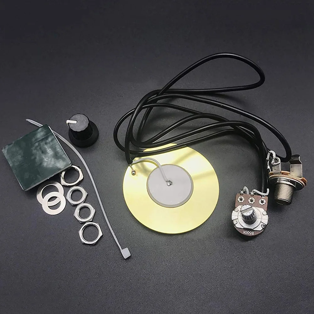 Chip mounted guitar cartridge 50MM buzzer with potentiometer volume knob Disc piezo pickup