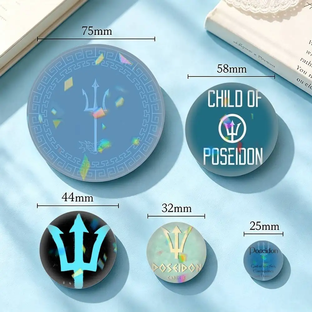 Son Daughter Poseidon Greek  25mm 32mm 44mm 58mm 75mm Brooches Badges Pins for Accessories Gift