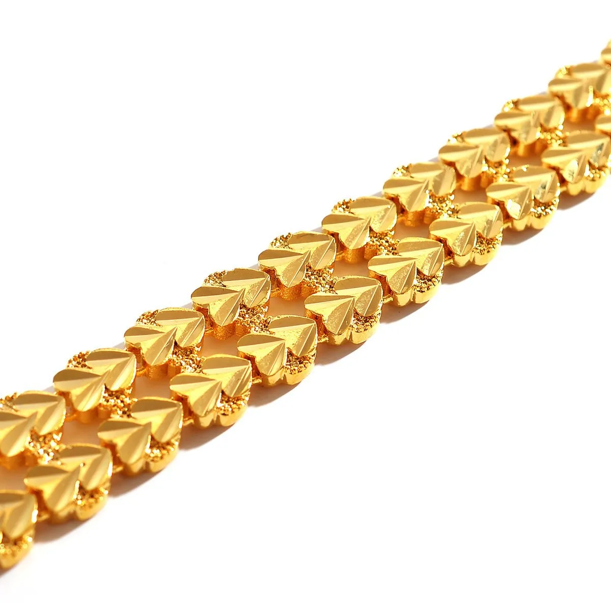 AU999 Mens Gold Jewelry Large Watch Chain Car Flower Wave Real Gold Bracelet 24K Pure Gold Wrist Chain Atmospheric Boss Chain