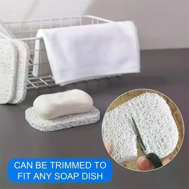 4pcs Soap Saver Draining Lift Pad Self Draining Soap Bar Holder Nonslip Soap Dish Tray Shower And Bath Cleaning Sponge Holder