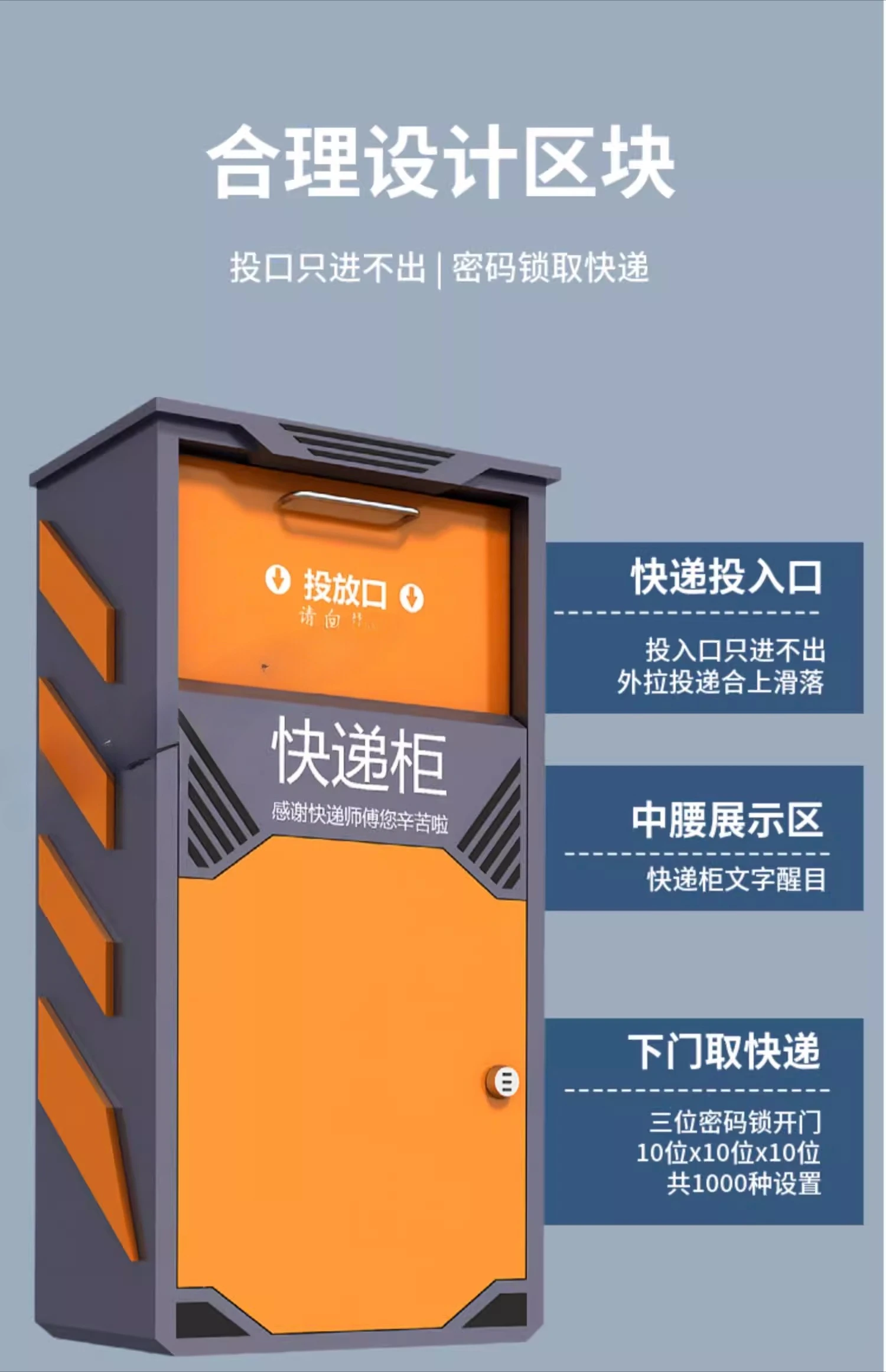 Household express cabinet Outdoor anti-theft inbox Door