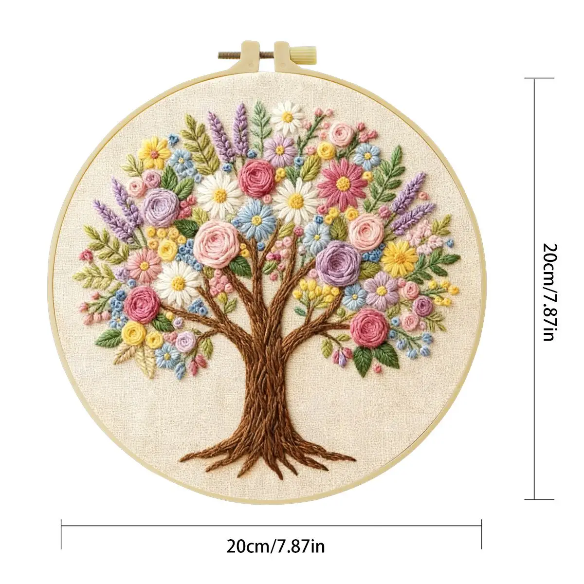 1 Stück 20X20CM/15X15CM 7,87/6,3 Zoll Baum des Lebens Stickerei Starter-Kit DIY-Kit DIY-Stickerei-Set Handarbeiten Nähkunst – Detail 3