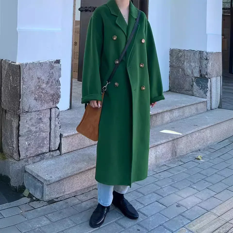 Off-season coat women's cashmere premium double-sided cashmere woolen coat wool coat