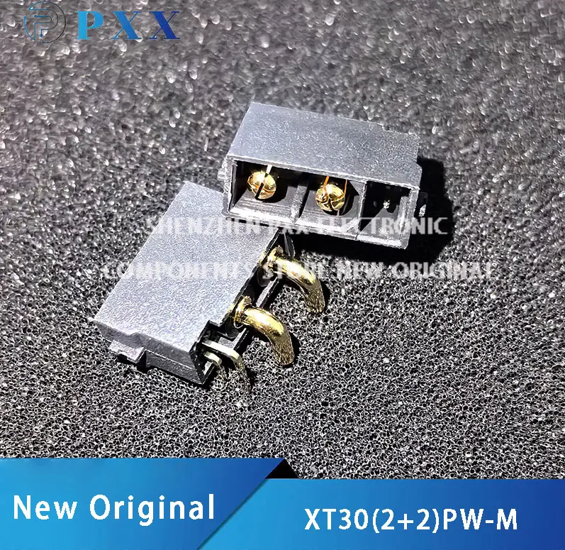 5Pcs New 100% Original XT30(2+2)PW-M XT30PW(2+2)-M Gold Black PCB Bending Plug Connector Male