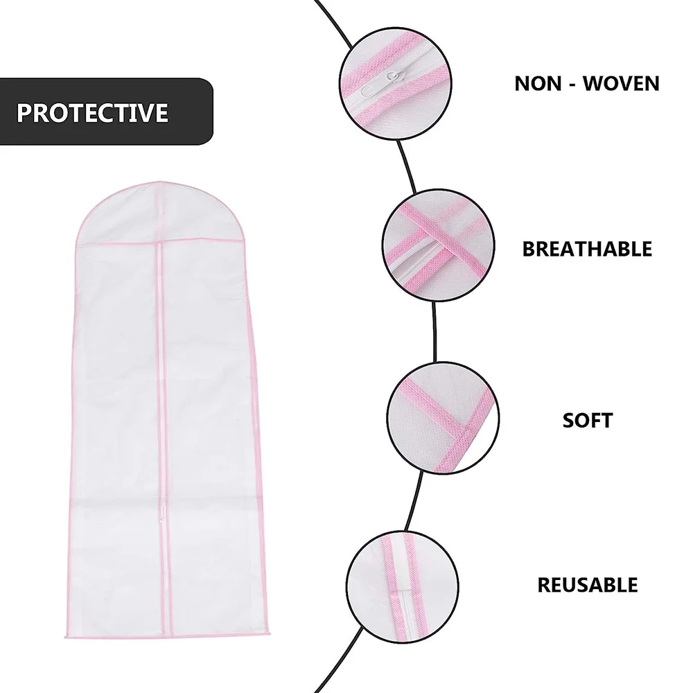 180cm Wedding Dress Bag Clothes Hanging Garment Dress Clothes Suit Coat Dust Cover Home Storage Bag For Wedding Dresses