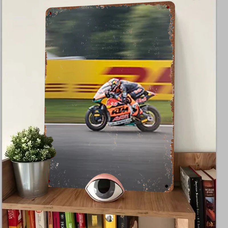 Motorcycle Racing Metal Wall Art Custom Sports Decor for Garage Man Cave Home Decoration