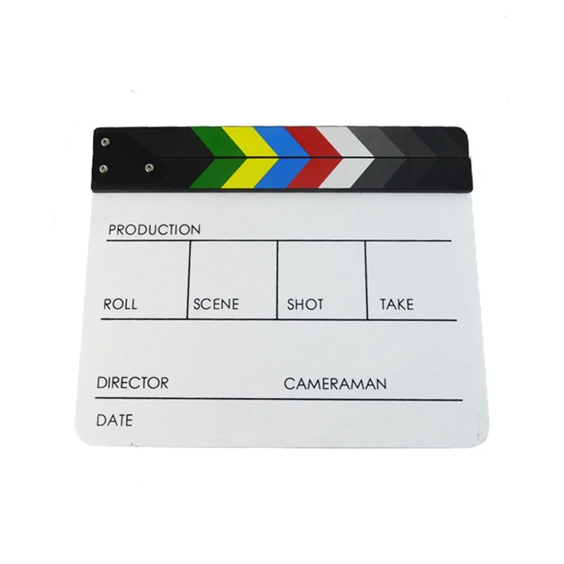 Acrylic Clapboard Dry Erase For TV Film Movie Director Cut Action Scene Clapboard With Marker Pen Eraser Durable