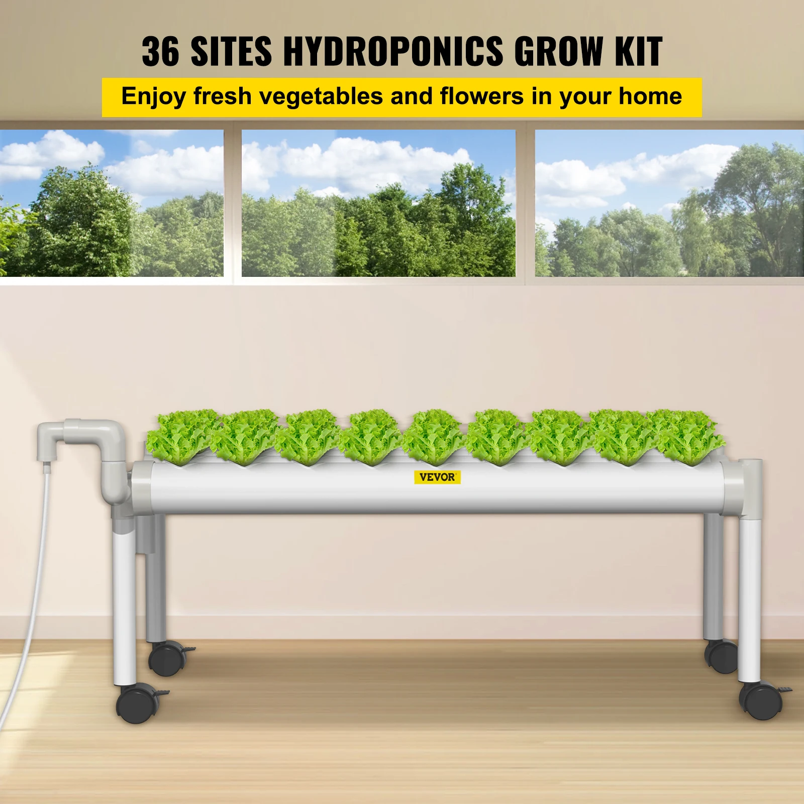 Imagem -02 - Vevor-hydroponic Grow Kit Sistema de Hidroponia Legumes Gramado Jardim 10 12 Tubos 36 54 72 90 108 Locais Camadas 10 12 Tubulações