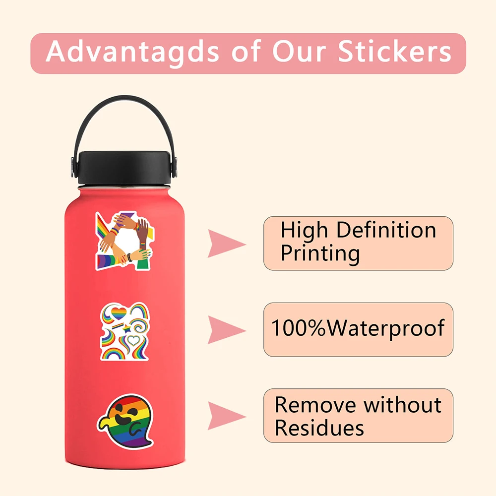 10/30/55PCS Pride parade Sticker Graffiti Decoration Skateboard Cup Laptop Refrigerator Motorcycle Helmet Waterproof Sticker