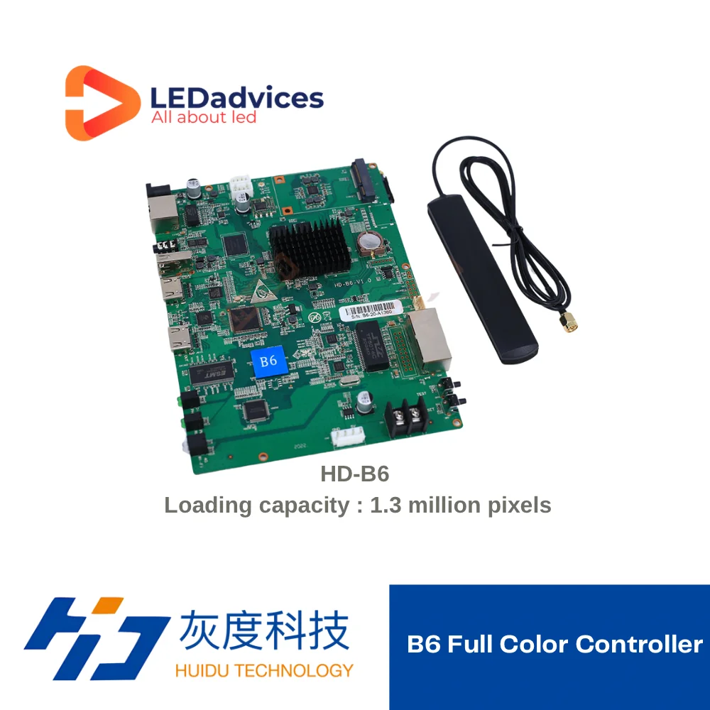 Huidu HD-B6 Full Color sincrono asincrono Controller Card Advertising Machine Controller speciale HDMI 1.3 milioni di pixel