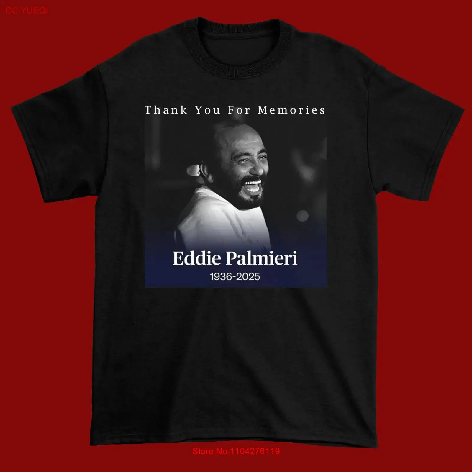 NOVO Eddie Palmieri 1936 2025 Camiseta Preta Todos os tamanhos S a 5XL HRL644 vintage Lavada Unissex Roupas de Designer Ligeiramente Estilosas