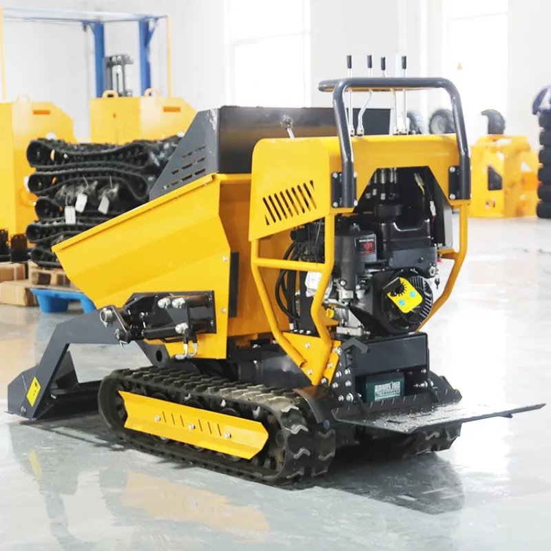 China Mini Crawler Transporter Rubber Concrete 500kg Powered Mini Electric Dumper Self Loading Mini Dumper for Garden