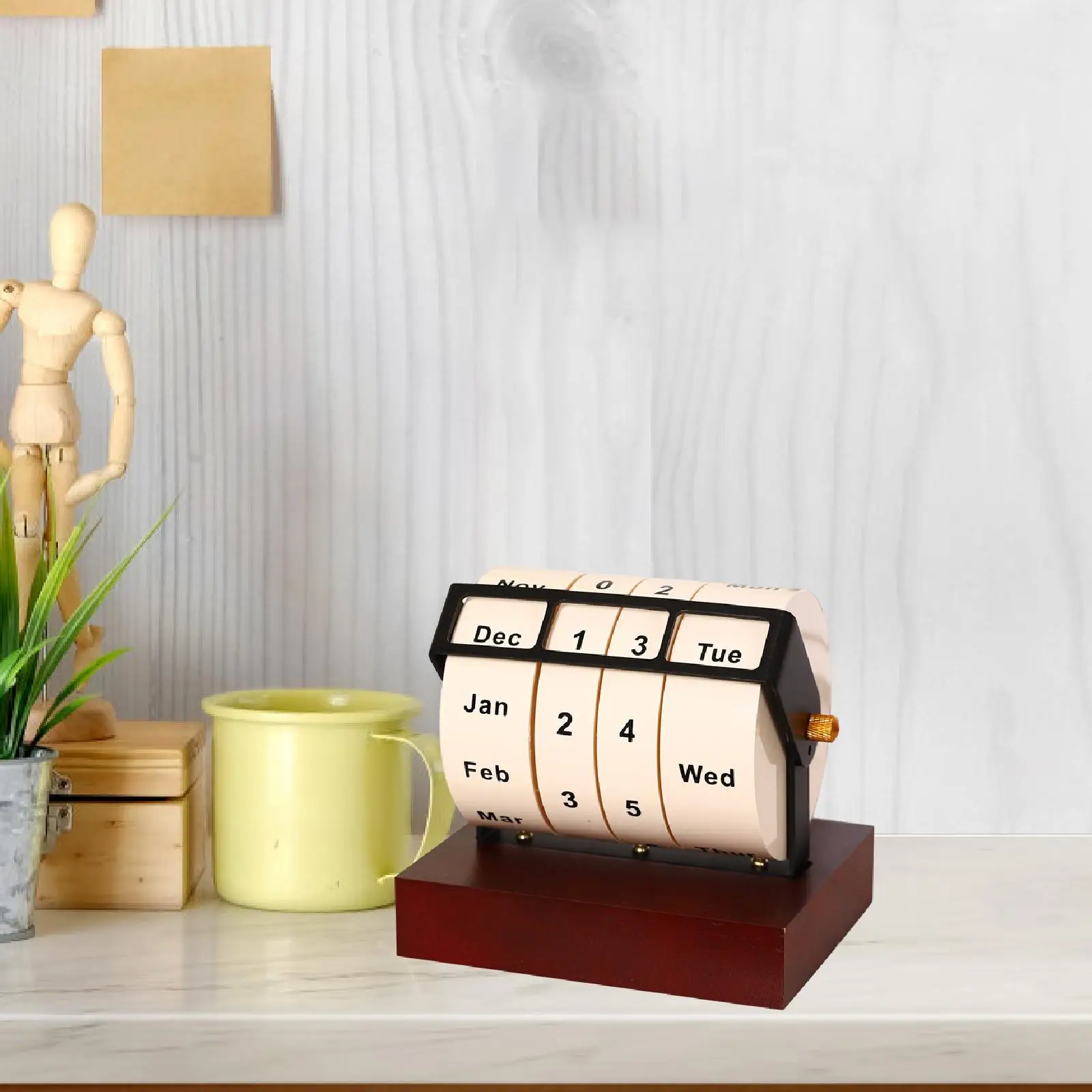 

Поворотный вечный настольный календарь, настольный календарь, многоразовый месяц, неделя, дата, день, дисплей для детской, кухни, школы, вечеринки, офиса