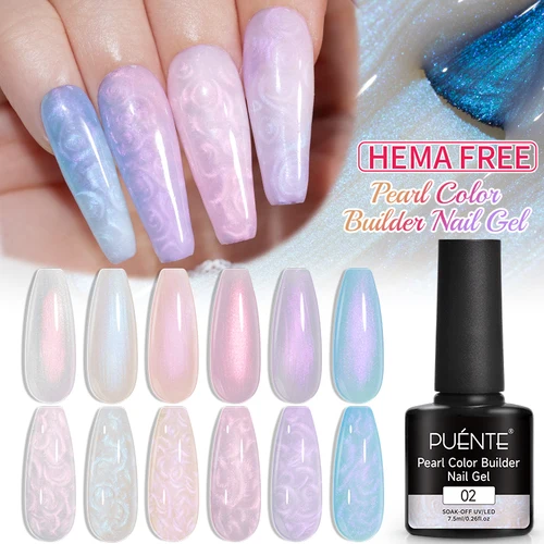 Imagen 1 del producto PUENTE-esmalte de uñas en Gel construcción de Color perla, hilo de concha libre Hema, extensión de uñas con purpurina, barniz de Gel de construcción semipermanente