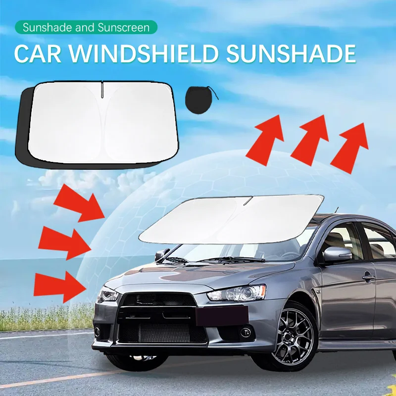 Car Sun Visor For Mitsubishi Lancer EVO X MR ASX Front Windshield Sunshade Heat Insulation Summer Cooling Auto Accessories