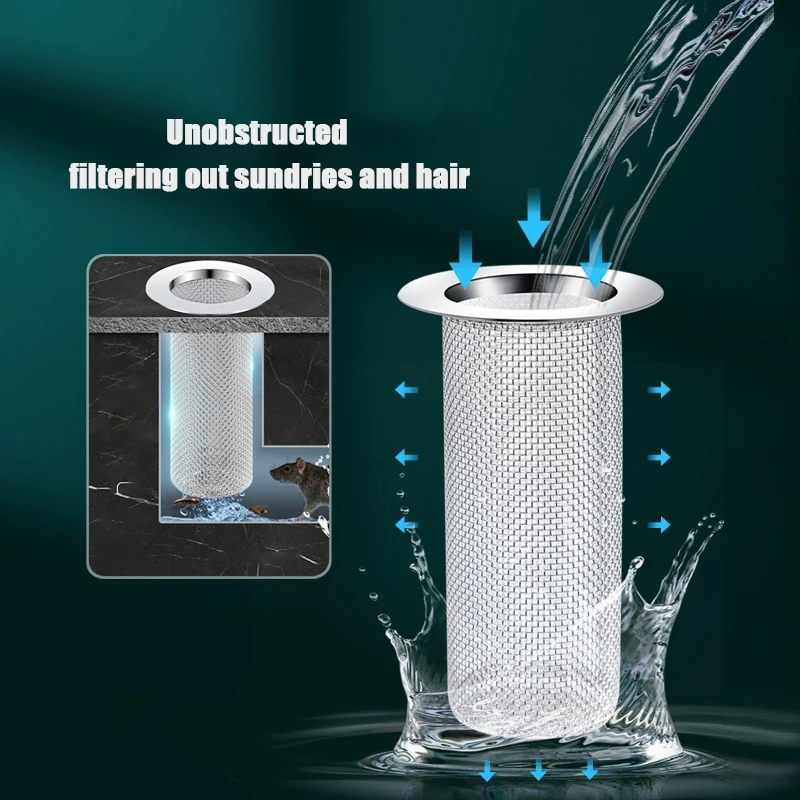 Bathroom Fixtures,Bathroom floor drains in the toilet,hair filter nets,large-size and lengthened 304SUS anti-odor filters.