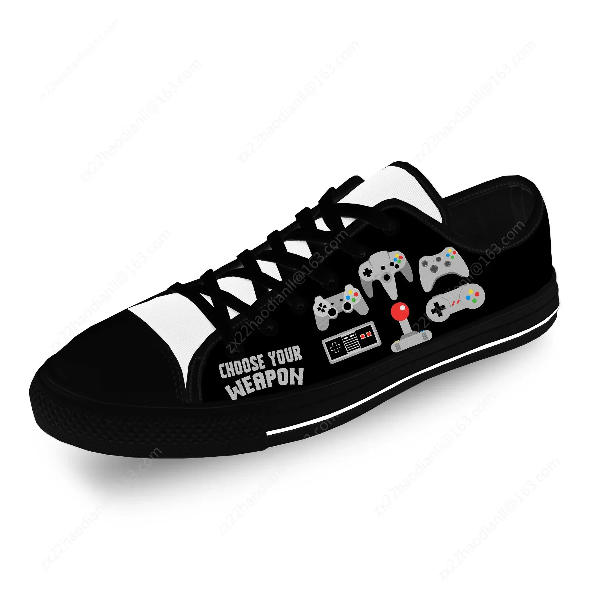 Choose Your Low Top Sneakers Mens Womens Teenager Casual Shoes Game Controller Canvas Shoes 3D Print Lightweight Shoe