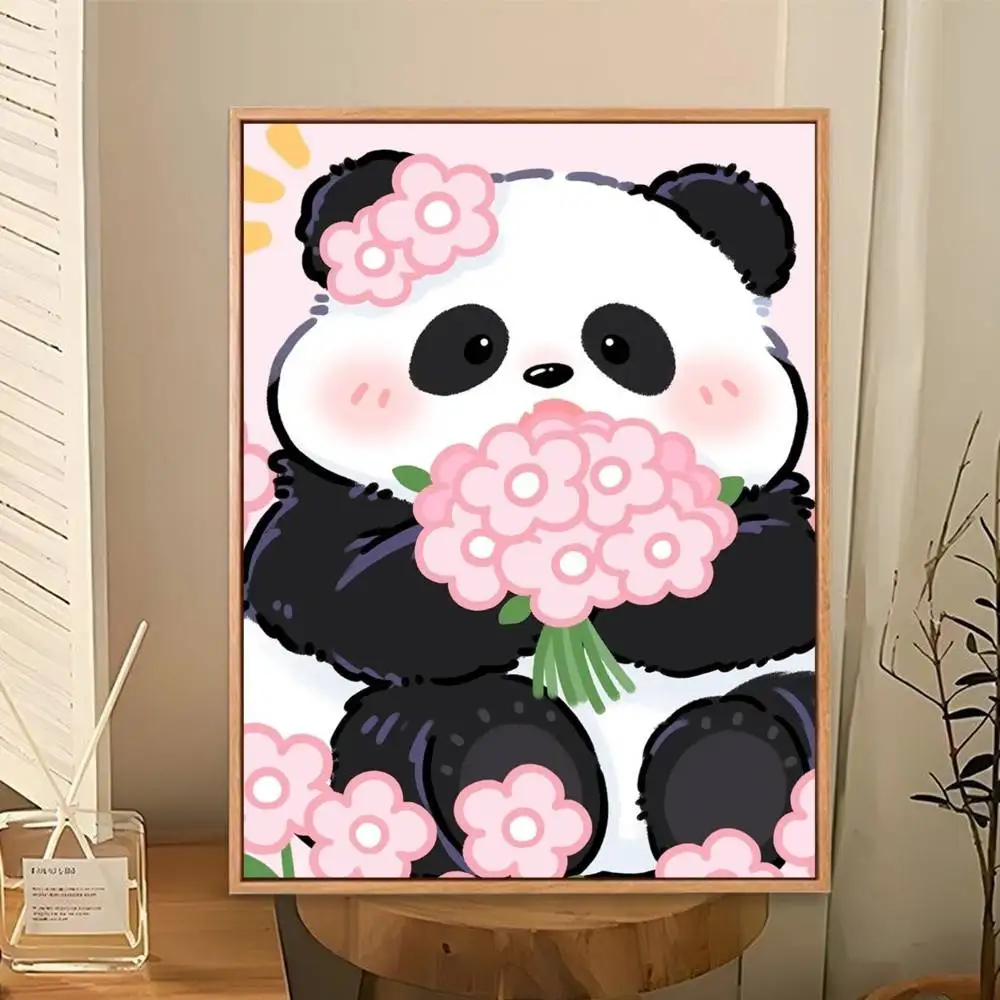 Soft Milk Panda Cute Poster Perfect Space Sticker Self Adhesive for Office Home Theater Wall Art Decor Fancy Gift