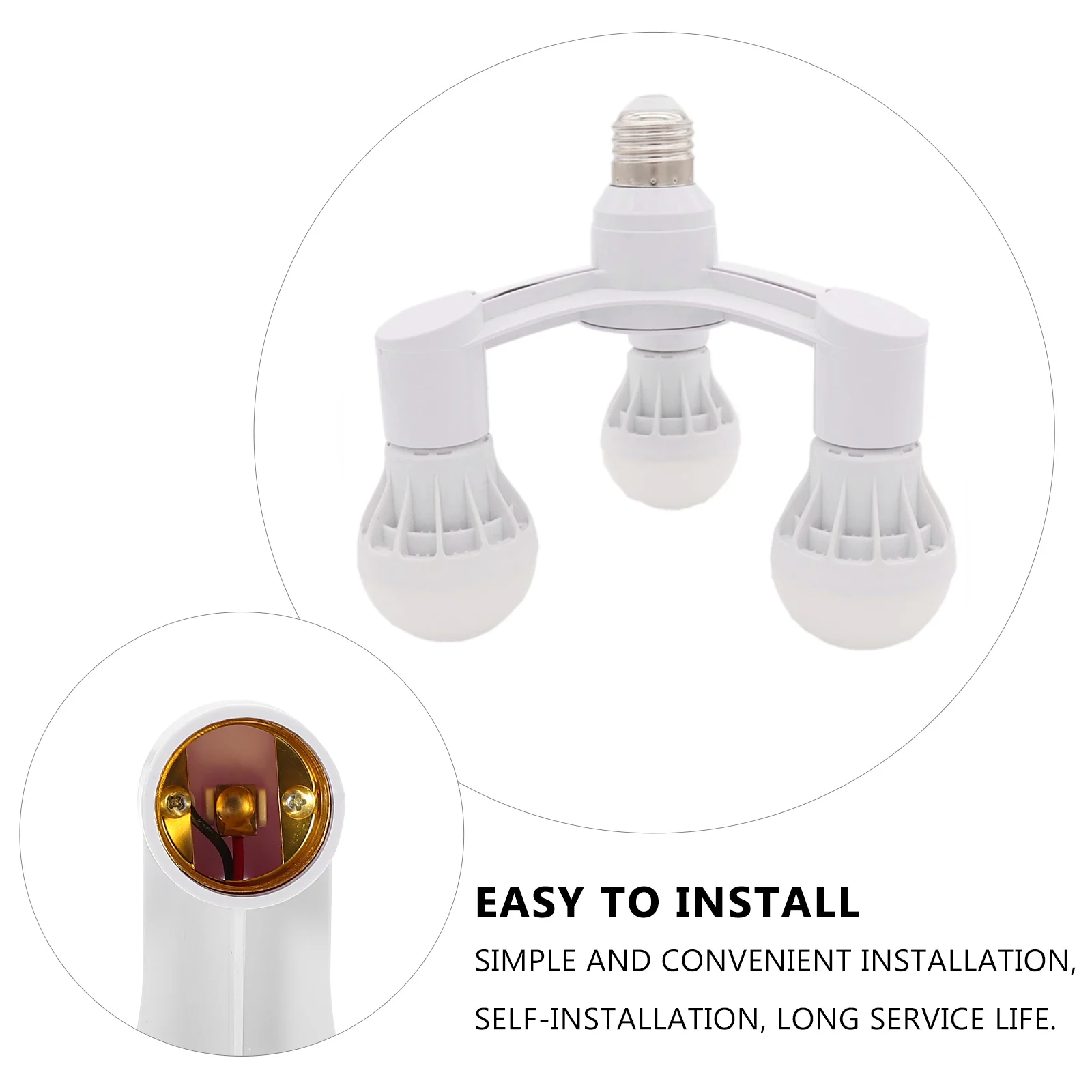 

2 pcs E27 to 3E27 Lamp Holder Adapter White Color LED Saving Light Socket Home Household Accessory Lighting Attachment
