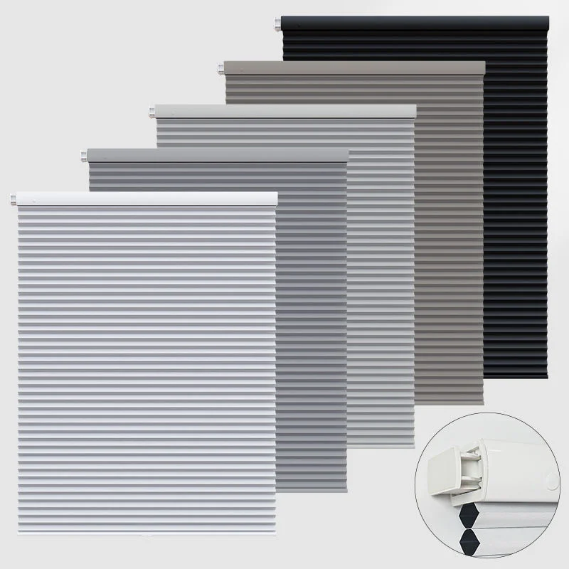 Custom Size No Drill No Tools Remote Control Honeycomb Blinds Cordless Motorized Blackout Cellular Blinds Honeycomb Shades