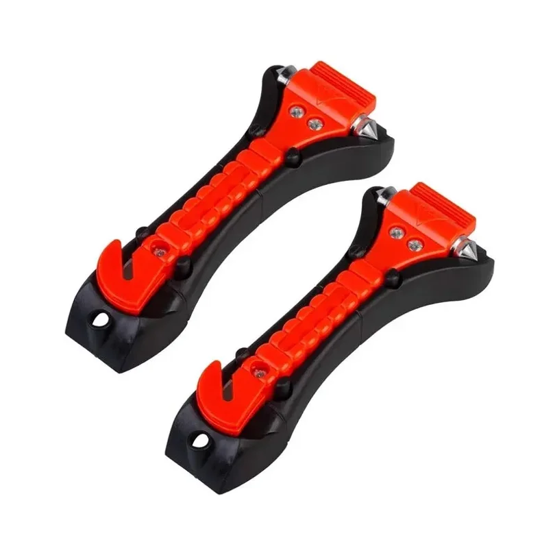 2PCS Survival Safety Hammer Camping Driving Car Seat Belt Cutter 2-in-1 Emergency Break Window Glass Punch Life Rescue Tools