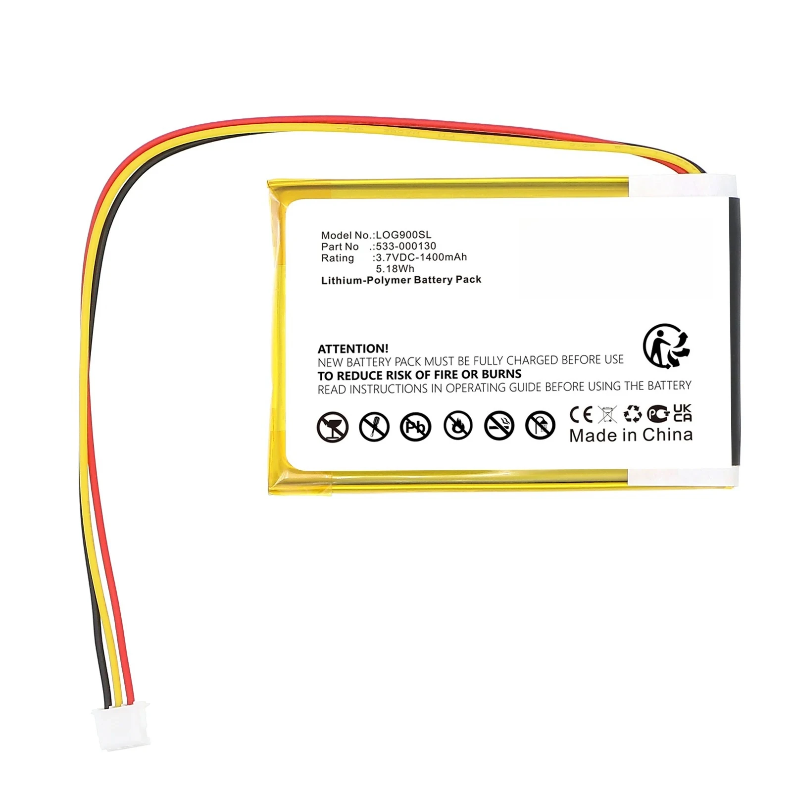 1400mah Battery For Logitech G900 G703 G903 Chaos Spectrum and G403 Prodigy RGB Gaming Mouse 533-000130
