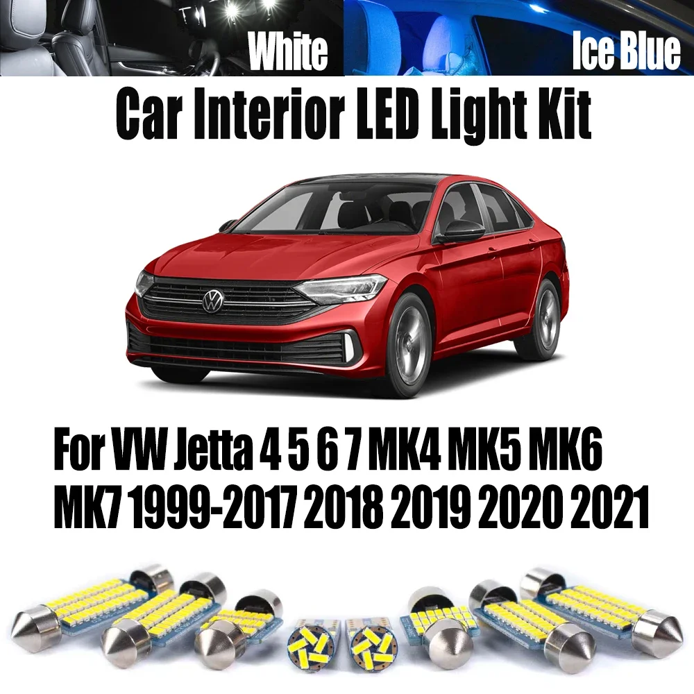 

Canbus For VW Jetta 4 5 6 7 MK4 MK5 MK6 MK7 1999- 2019 2020 2021 Car Accessories LED Interior Reading Bulbs Dome Trunk Light Kit