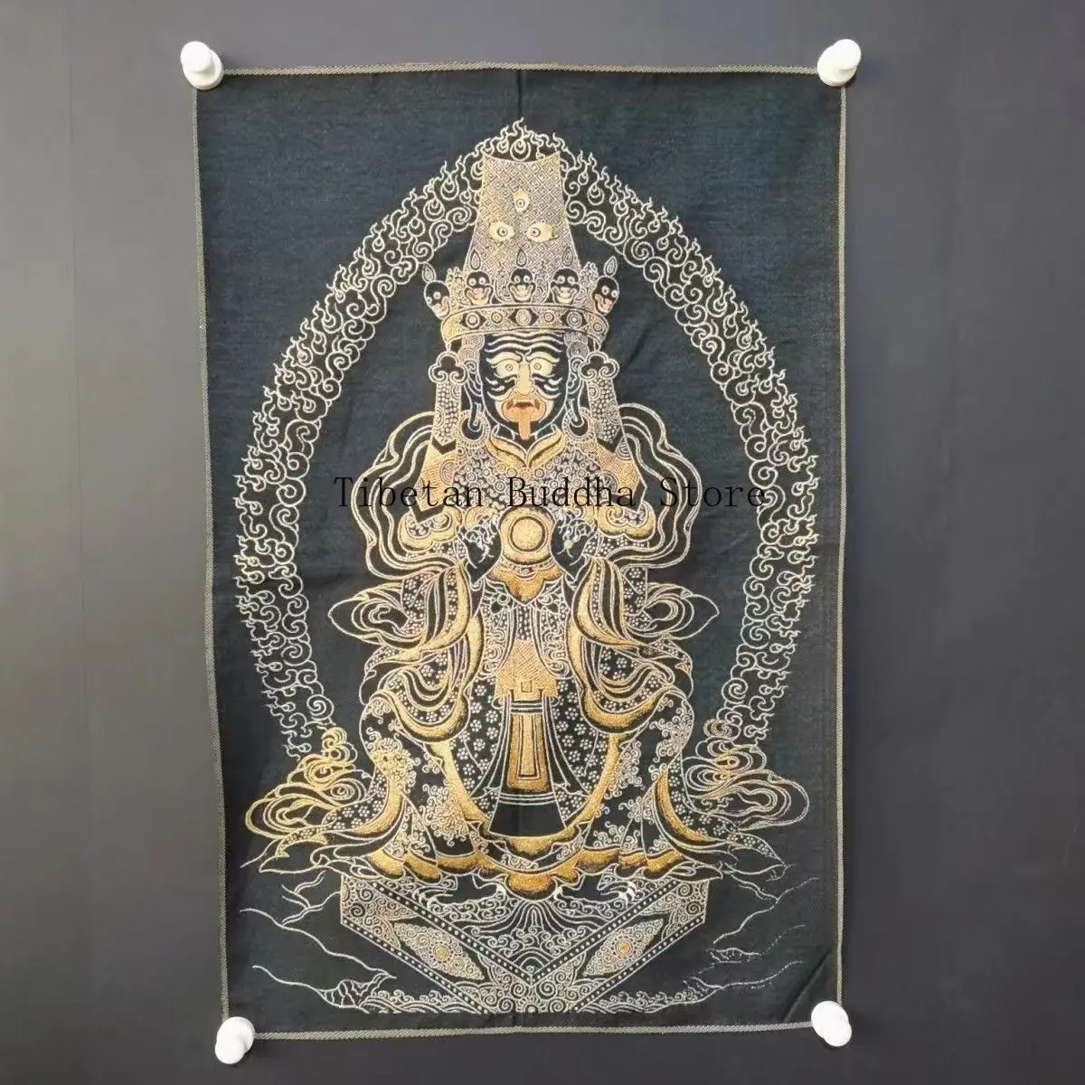 Tibetan Embroidered Tangka Dakini Wall Art Brocade Thangka 90x60cm Unframed