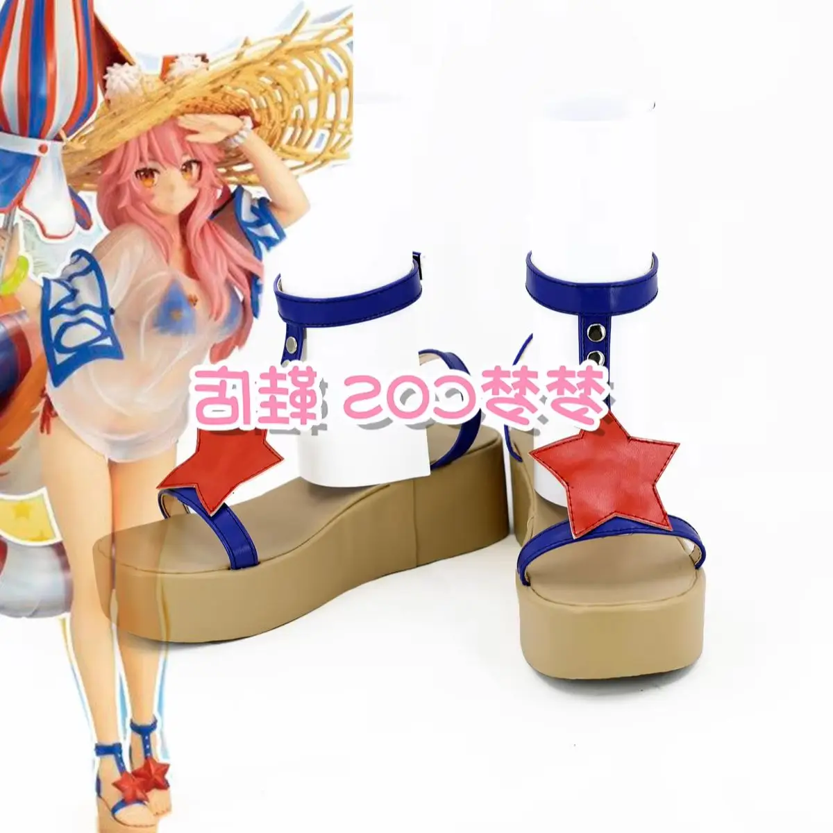 FGO Cosplay Tamamo No Mae Shoes Swimsuit Red Pentagram Sandals Game Anime Male …