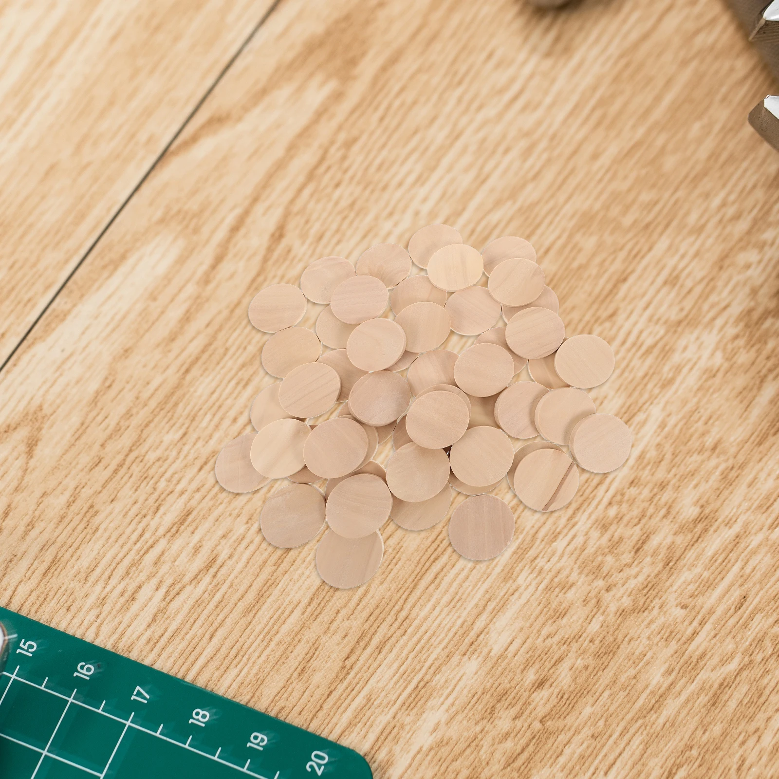 

50pcs Natural Slices Round Wooden Discs Unfinished Coins For Diy Crafts Projects Creative Solid Circles Versatile Board Game