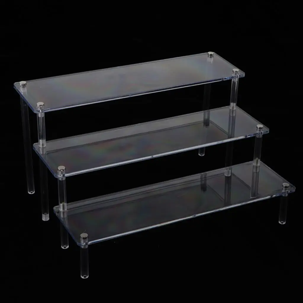 Acrylic Display Stand Ladder Rack for Action Figures Model Cars Plush Dolls Toy Storage Shelf Home Organizer