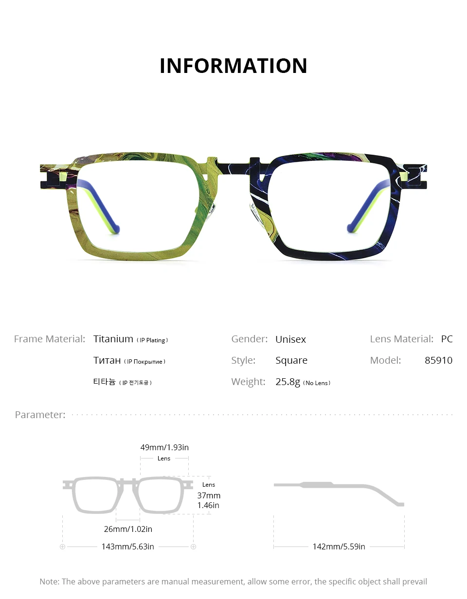 FONEX Dopamin Reines Titan Brillengestell Männer 2025, Neues Markendesign, Vintage-Stil, quadratische Brillen, Damen, Retro, japanische Brillen 85910 – Detail 3