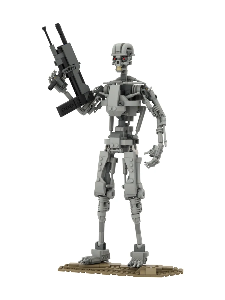 

Строительные блоки Endoskeleton MOC T-800, кибернетический охотник с плазменной винтовкой, модель научно-фантастического фильма «сделай сам» для любителей взрослых