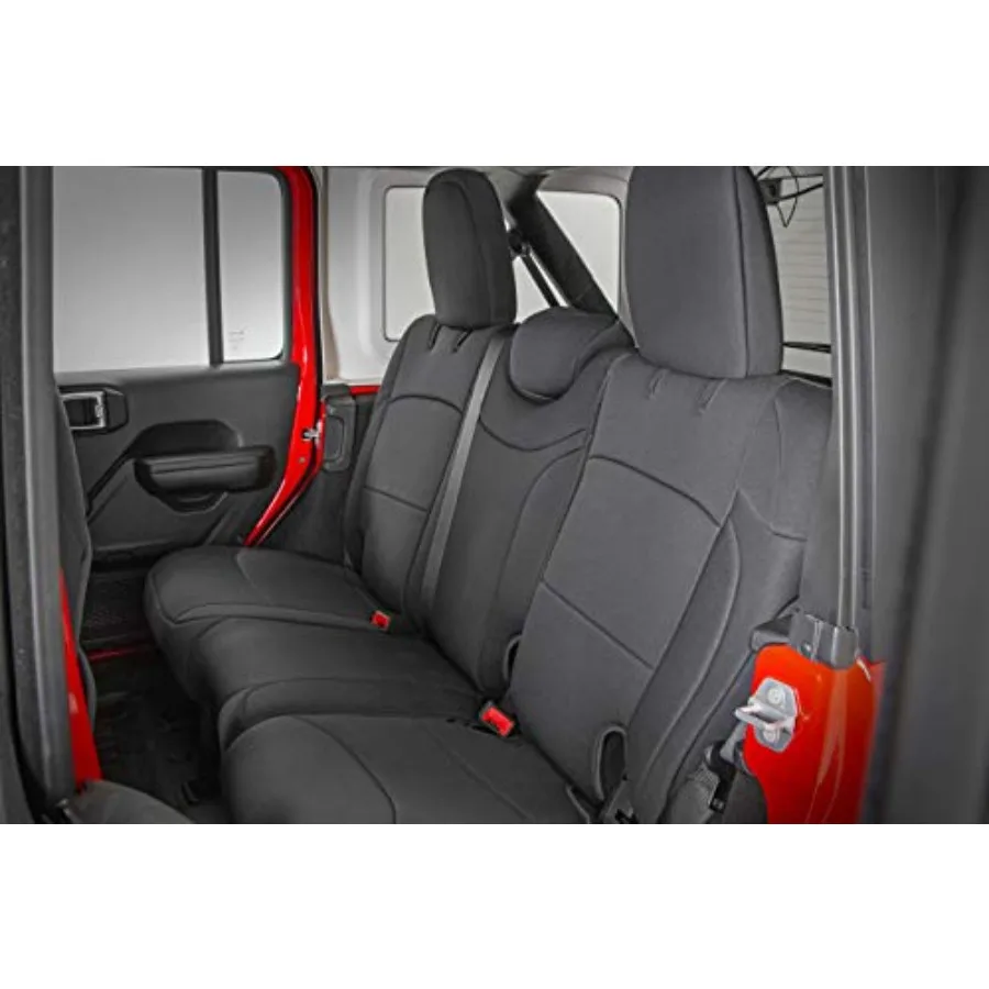 أغطية مقاعد النيوبرين لسيارة جيب رانجلر JK 4Door 2013-2018 مقاومة للماء والأشعة فوق البنفسجية رغوة مبطنة مجموعة غطاء المقعد الأمامي والخلفي