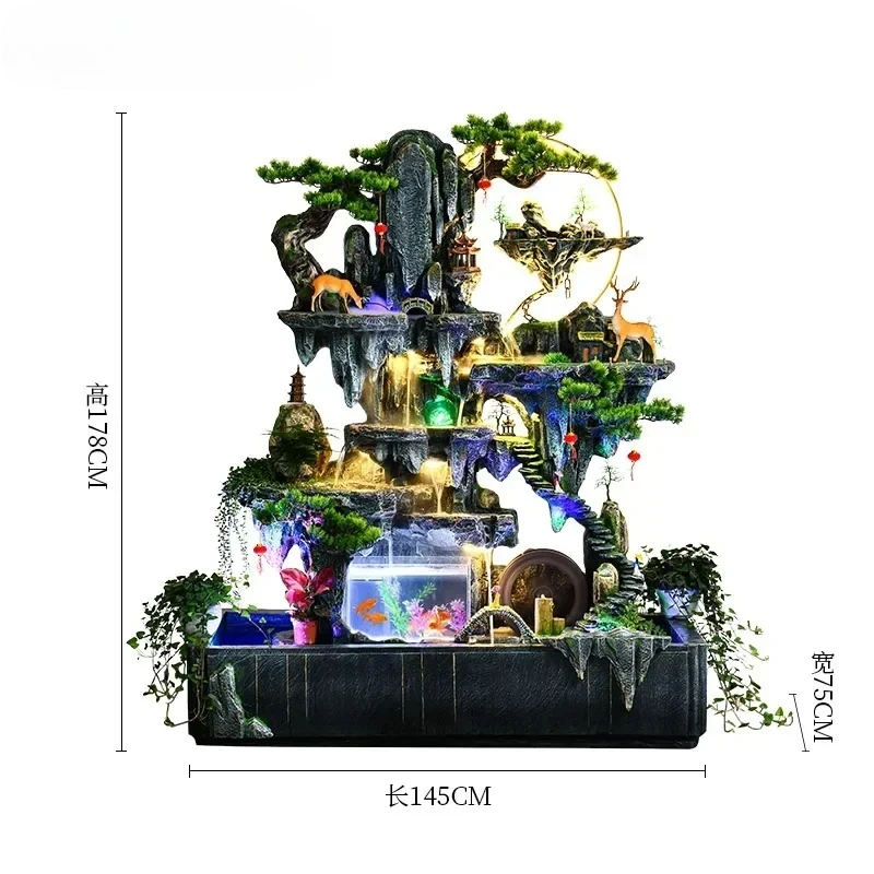 

Large pastoral rockery flowing fountain living room dining room office home floor ornament