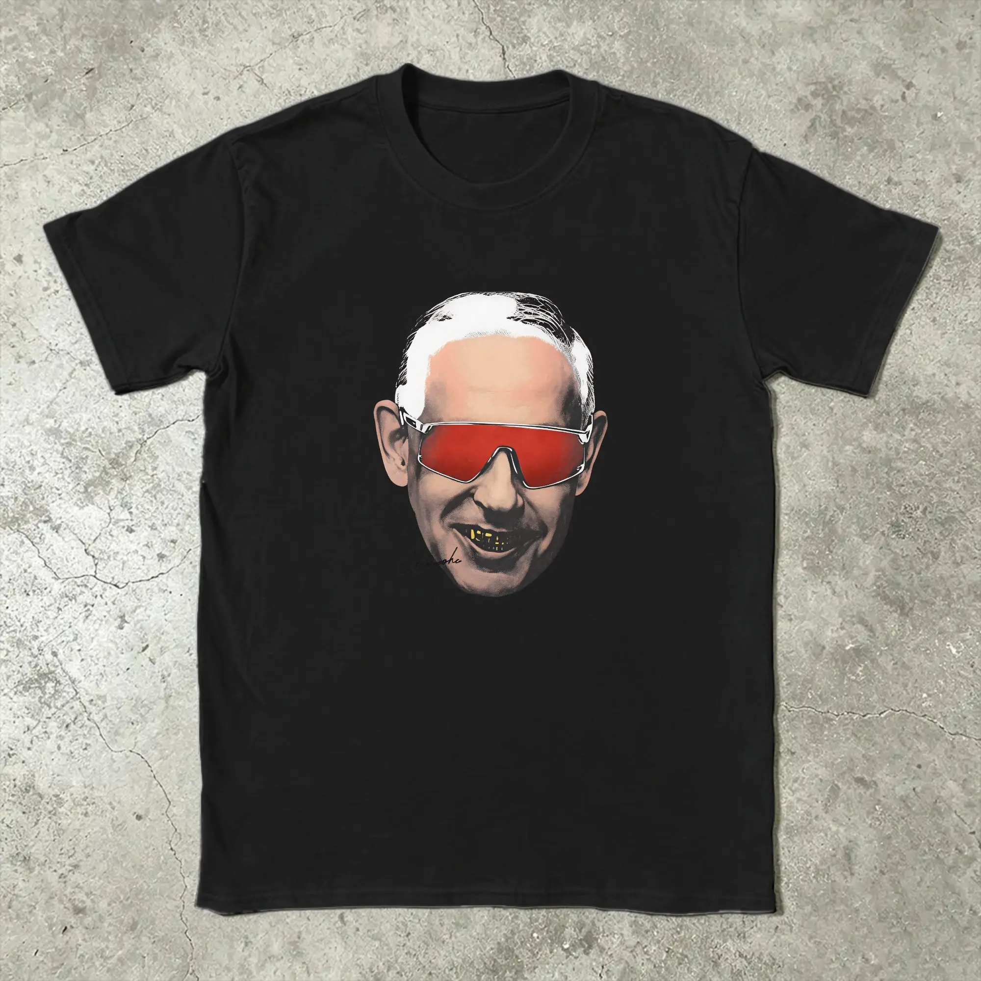 Benjamin Netanyahu face T Shirt for Men Cotton Cool T-Shirt Crewneck  Tee Shirt Short Sleeve Clothing Plus Size