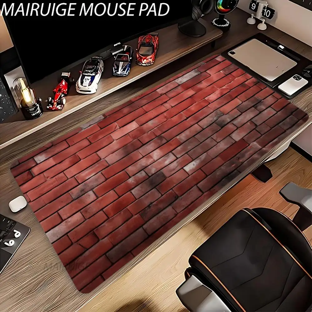 

Red Brick Wall Art Mouse Pad Large Computer Office Game Table Mats XXL Rubber Anti-slip Gaming Keyboard Mousepads Long Desk Pads