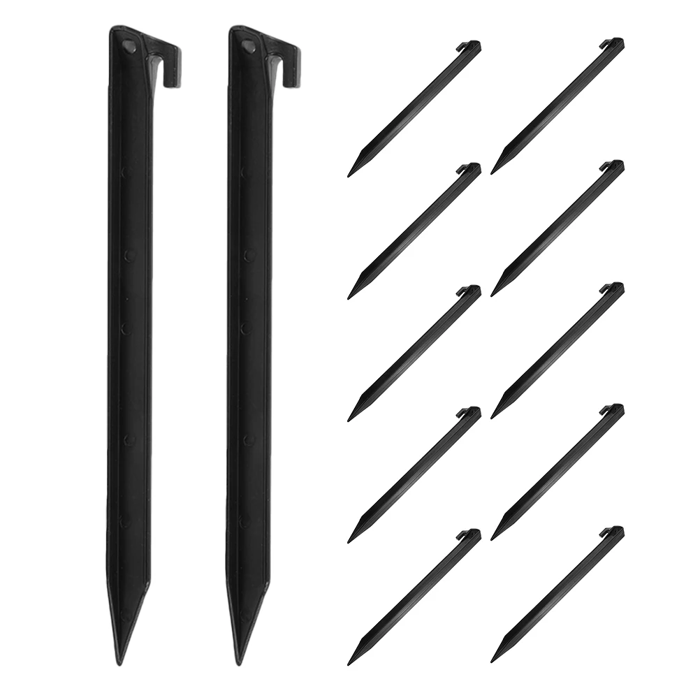

12 Pcs Outdoor Tent Pegs Camping Accessories Beach Sand Stakes Plastic Ground Anchor Canopy Spikes
